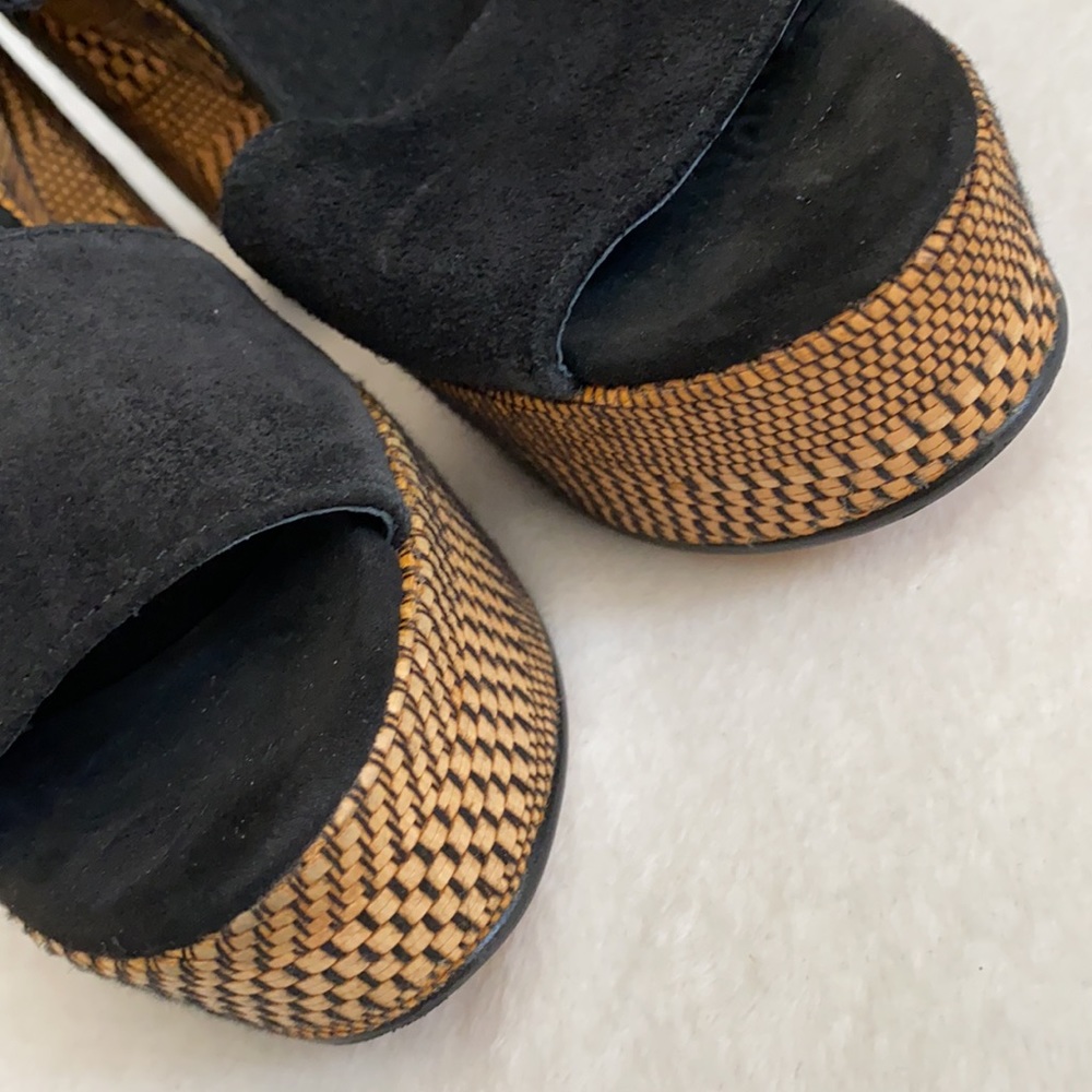 {FP} Free People | Sport Society Suede Sandal Strap Woven Block Heel Platform 9 - Picture 5 of 16
